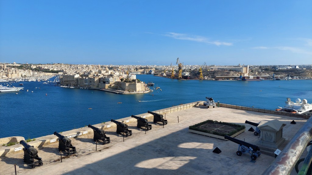 A photograph of Valletta, Malta, taken from Lower Barrakka Park.